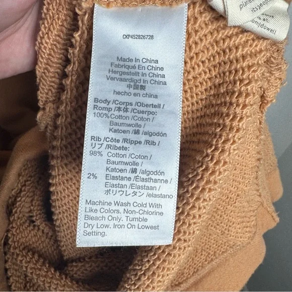 Madewell MWL AirTerry hooded sweatshirt dress lTan Knit Top - Picture 4 of 12